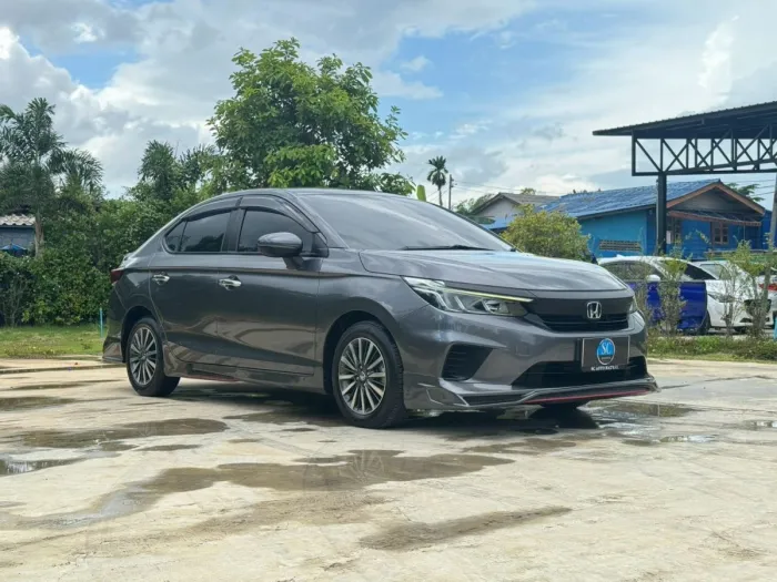 Front view of Honda City 1.0 Turbo SV year 2020 grey color used car in Hatyai รูปที่ 4