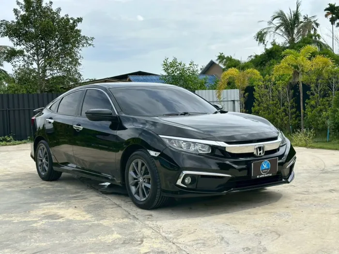 Front view of Honda Civic FC 1.8 EL year 2019 black color used car in Hatyai
