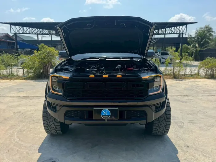 Front view of Ford Ranger Double Cab 2.0 Turbo Sport AT year 2024 black color used car in Hatyai รูปที่ 11