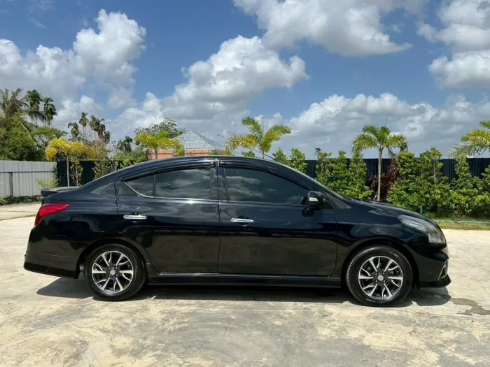 Front view of Nissan Almera 1.2 E Sportech year 2020 black color used car in Hatyai รูปที่ 19