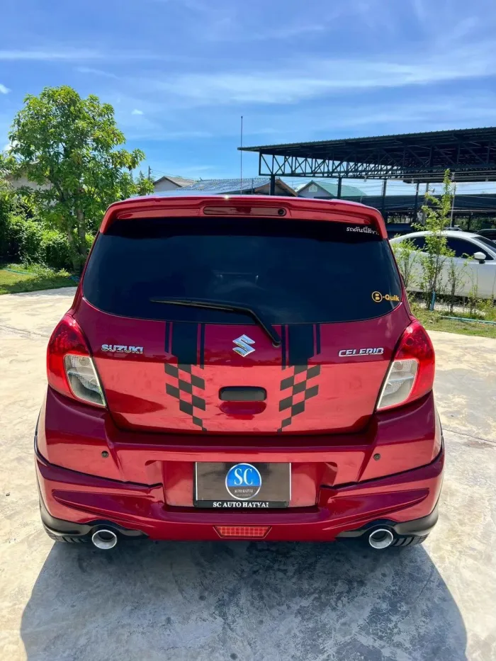 Front view of Suzuki Celerio 1.0 GL CVT year 2021 red color used car in Hatyai รูปที่ 5